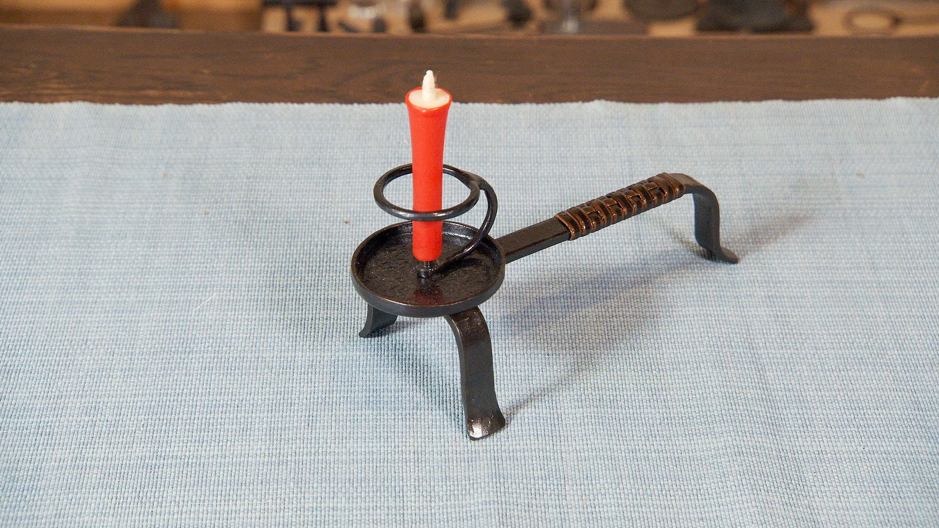 ミニ手燭台 籐巻